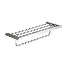 Stainless Steel Towel Rack 60cm Polished Foldable Bathroom Towel Holder Grey Wall Mounted Easy Installation