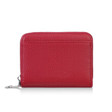 Sleekly Design PU Zip Card Holder With Large Capacity Card-Red