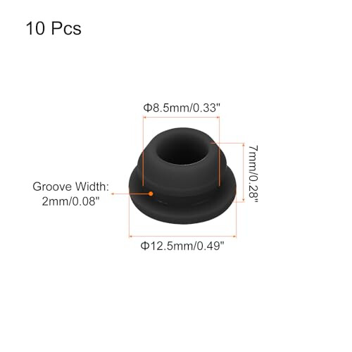8.5mm Black Silicone Snap In Hole Plugs 10 Pack, Locking Design for Dustproof Panel Protection 2