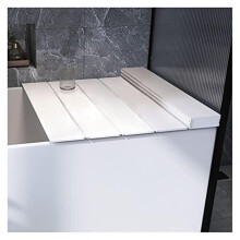 Waterproof Bathtub Cover and Tray, White PVC Insulation Lid with Smooth Surface, 35x27x0.28in