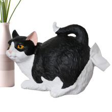 Funny Cat Butt Tissue Holder Black Resin Dispenser for Bathroom Bedroom Home Office Decor