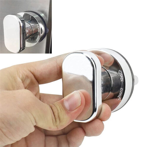 Suction Cup Handle Door 4 Pieces Suction Cup Handle Drawer Cabinet Fridge Door Glass Portable Mobility Handle Silver 2