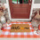 Orangefarbener karierter Outdoor-Teppich, handgewebt, Polyester, 40 x 60 cm 5