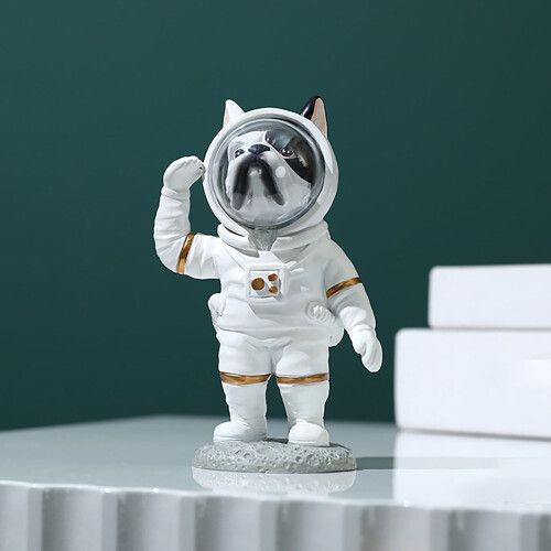 Astronautstatyprydnad Resin Rymdhund 1