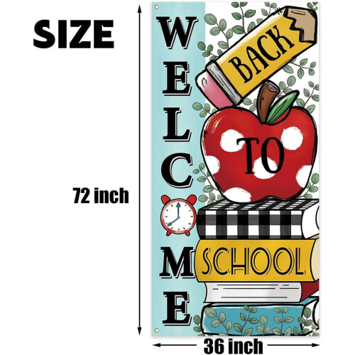 Tilbage til skolebanner 180x90cm polyester dørbeklædning 1