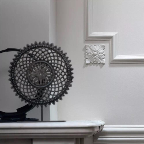 Pack of 2 Decorative Square Ceiling Roses Classic Ornate Polyurethane 100mm 1