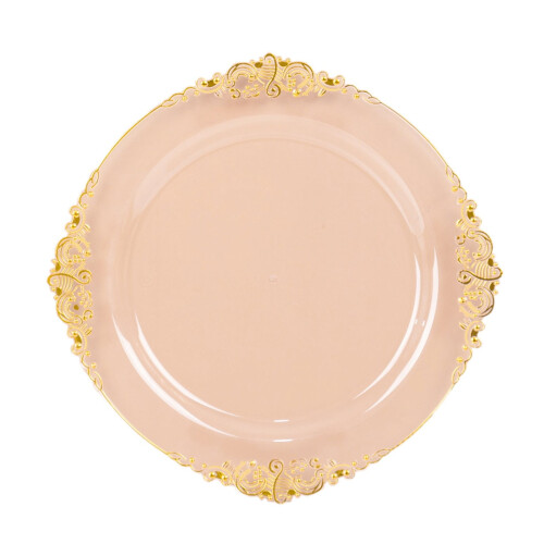 BalsaCircle Transparenta Blush Runda Plasttallrikar (10-pack) 1