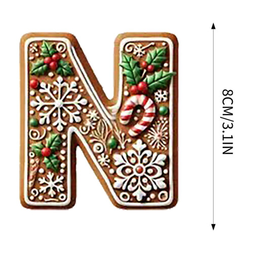 Gingerbread Alphabet Pendant A with Berries 26 pcs 2