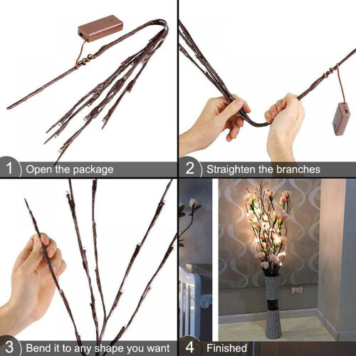 db-os LED-es ágak, 76 cm, meleg fehér, 2