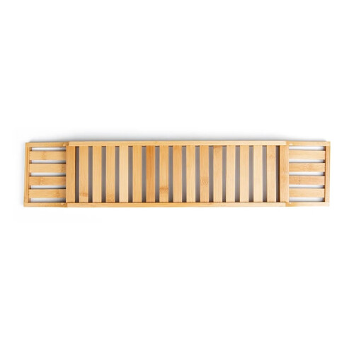 Adjustable Bamboo Bathtub Tray with Removable Caddy, WaterResistant Luxury Bath Caddy for Tub