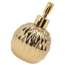 Ceramic Soap Dispenser with Gold Pump, Refillable Lotion Bottle for Bathroom, Leakproof and Stylish