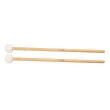 White Felt Timpani Mallets Pair with Balanced Wood Handle for Orchestral Percussion