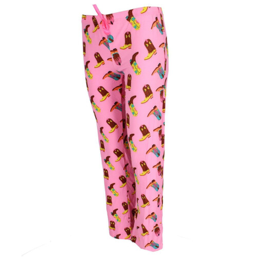 Roll Outta Bed Women's Cowgirl Polysuede Open Bottom Pyjama Pants 1