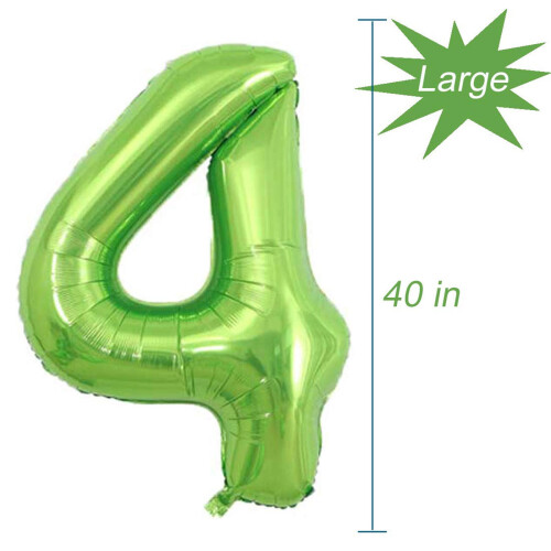 Baloane folie verzi Number4, 40 de inci (pachet de 4) 2
