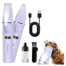 2-in-1 Dog Paw Trimmer with 2 Blades, Small Pet Hair Grooming Trimmer for Paws, Eyes, Ears, Face, Rump, USB-C
