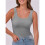 Ärmelloses Damen-Tanktop mit Rundhalsausschnitt, Gerippt, Figurbetont, Sommerlich, Basic, Schlank, Süß Hellgrau XL 4