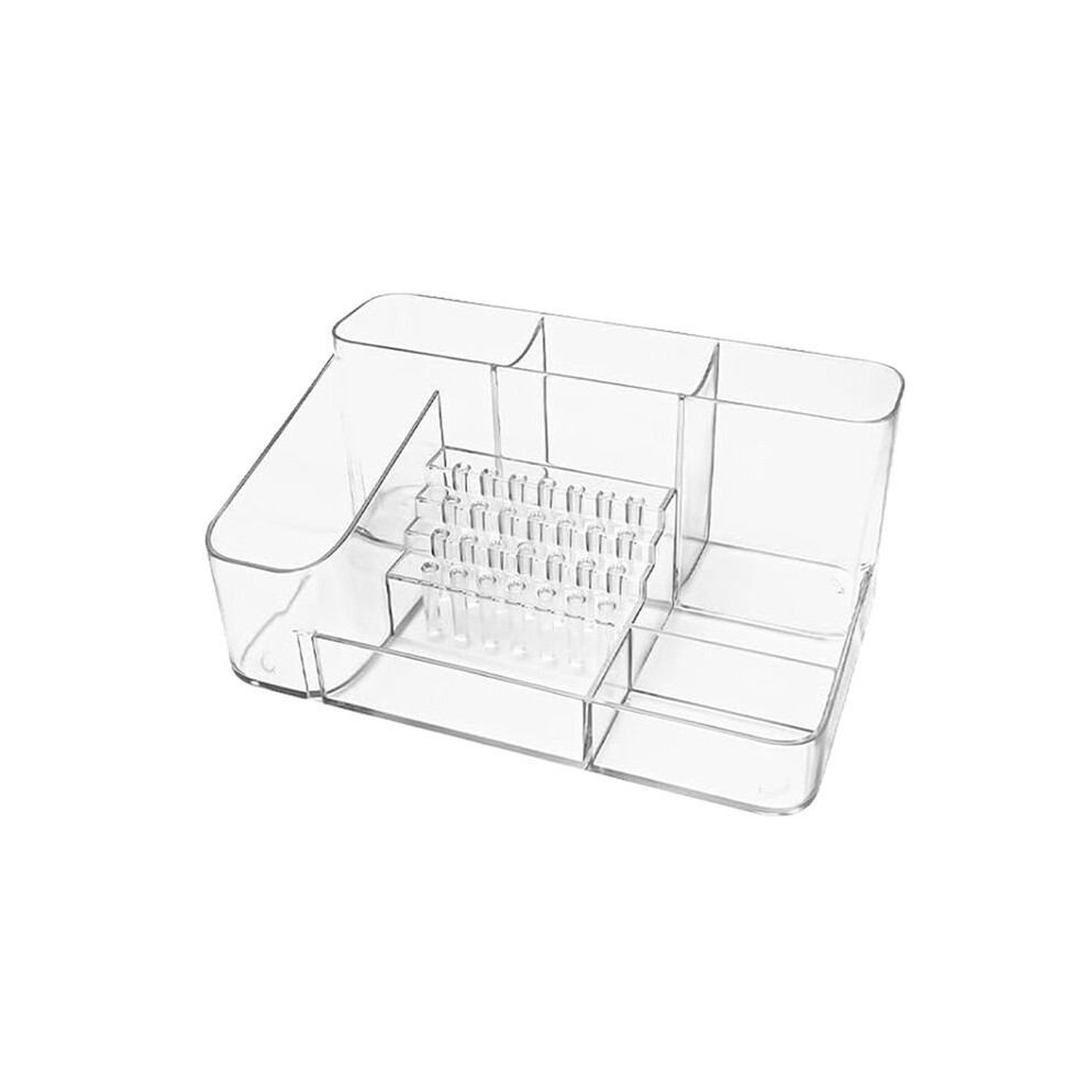 Brecantia Nail Drill Holder,28 Holes Transparent Acrylic Nail Drill Bits Holder, Professional Nail Tools Organizer And Storage Box