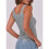 Ärmelloses Damen-Tanktop mit Rundhalsausschnitt, Gerippt, Figurbetont, Sommerlich, Basic, Schlank, Süß Hellgrau XL 5