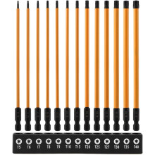 13-Teiliges Langes Torx-Bit-Set, 6 Zoll, T6-T40, Magnetischer S-2-Stahl, 1/4-Zoll-Sechskantschaft, Manipulationssicheres Sicherheits-Sternbit-Set mit