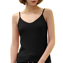 Women'S Cotton Tops: Spaghetti Strap, Knitted Tanks, Casual Slim Fit Sleeveless Camisole Black 4XL