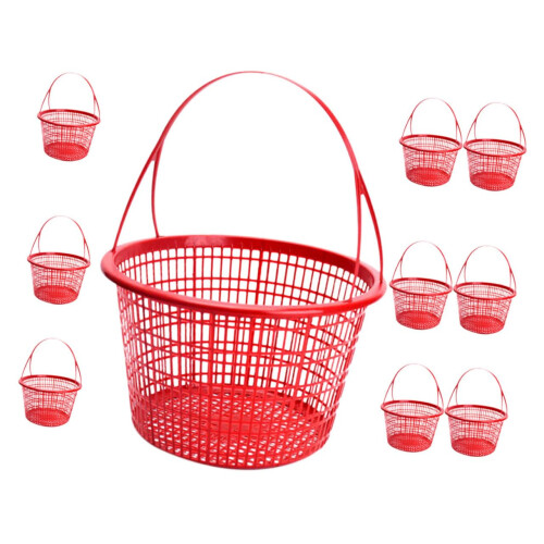 10pcs Plastic Fruit Basket Large Capacity Easy to Clean Storage for Strawberries Blueberries Cherries