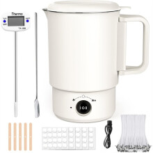 Electric Wax Melting Pot Kit with Thermometer,800ML Wax Melter for Candle Making,DIY Making Supplies UK Plug
