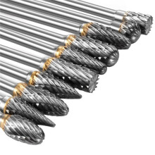 Hartmetall-Fräserset, 10-Teilig, für Druckluftschleifer, Rotationsfeilen und Raspeln, Geeignet für Schneidaufsätze, Metallschleifen, Gravieren und