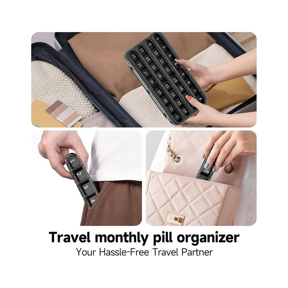 Monthly Pill Organizer 1 Times A Day Pill Box Organizer,One Month Pill Case For Travel 31 Day Daily Medicine Container 4712137619678