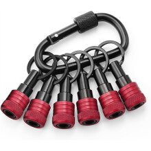 Non-Slip Bit Holder Key Chain 6pc, Drill Bit Holder for 1/4" Hex Shank Bits, Bit Holders for Impact Driver Drill
