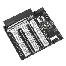 ATX 12x 6Pin Power Supply Breakout Board Adapter with LED Flash Light for PSU and BTC Mining