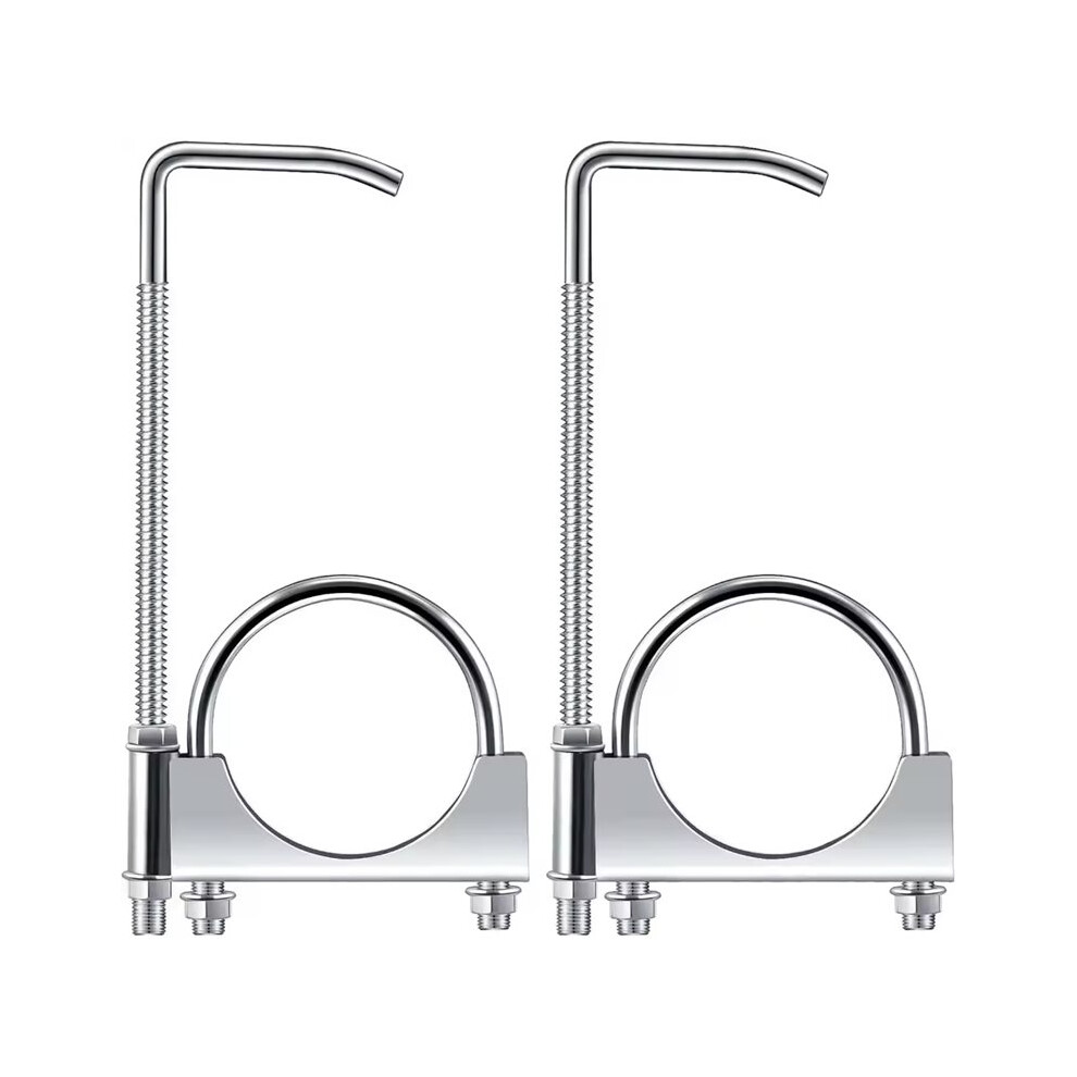 2 Pcs 2.5Inch Automobile Exhaust Clamp With Hanger Rear Muffler Hanger Car Exhaust Hook 4711414741040