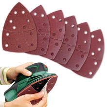 60PCS Sanding Pads,Hook and Loop Sanding Sheet Mouse Sander Pads Assorted 40/60/80/120/180/240 Grits with 11 Holes