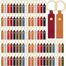 100 Stück Rohlinge für Schlüsselanhänger Aus PU-Leder, Gravierbar, Geschenk für Männer und Frauen zu Weihnachten und Geburtstag