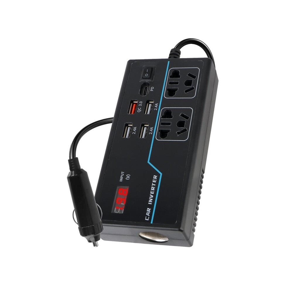Voltmeter Inverter 12V 24V To Ac 110V 220V Car Power Converter 200W With 8 Output And Dual Voltage 4712844112684