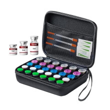 Peptid-Ampullenbox Zur Aufbewahrung im Kühlschrank, Organizer mit 30 Fächern für 1-3 Ml Ampullen für Insulin und GLP-1, Hartschalen-Reiseetui