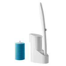 Disposable Toilet Brush Cleaning System with WallMount Holder and 24 Refill Pads for Hygienic Bathroom Cleaning