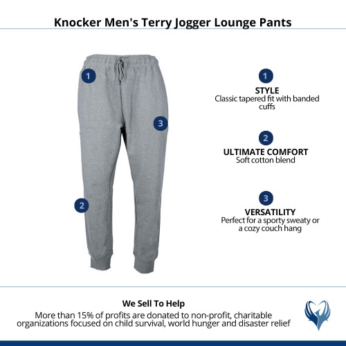 Knocker Men's Terry Jogger Lounge Pants 1