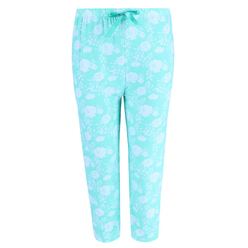 Elegant Emily Women's Mint Floral Capri Set 2