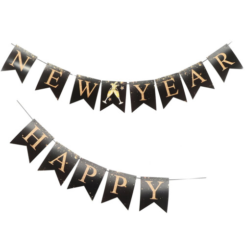 Neujahrsparty-Banner-Dekorations-Wimpelset