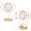 Gold Eye-Shaped Wooden Makeup Mirror with 5 Hooks 1