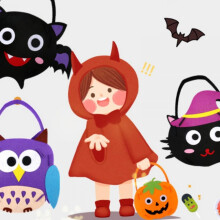 Sacchetti per caramelle di Halloween, borse a mano a forma di zucca, sacchetti fai da te per caramelle e biscotti, accessori per feste per bambini,
