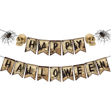 Χάρτινο πανό για το Halloween με κρεμαστούς στροβίλους 1 σετ