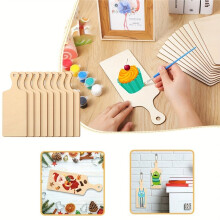 40pcs  Wooden Cutting Board with Long Handle, Small Chopping Board Set for Thanksgiving Cheese Charcuterie Serving