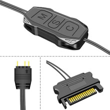 ARGB Controller Cable to 5V 3 Pin Controller HUB, Power Supply RGB Control Cable Splitter for PC Cooling Fan A