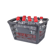 6Pcs Medium Plastic Shopping Baskets with Ergonomic Handles, Durable Stackable Retail Store Set