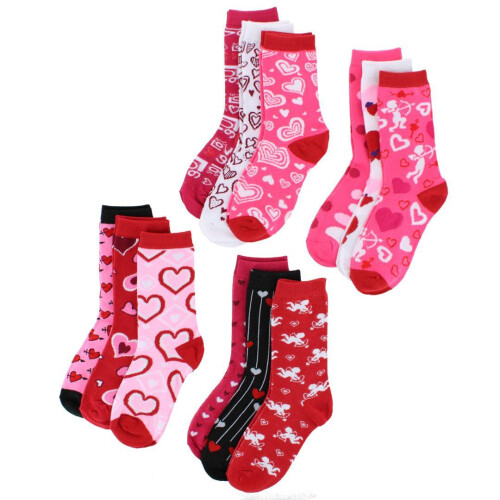 CTM Women's Valentine's Day Adorable Crew Socks (3 Pair Pack) 1