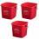 Red Sanitizing Buckets 3 Pack for Commercial Use, ColorCoded Cleaning System, Durable and Reusable 1