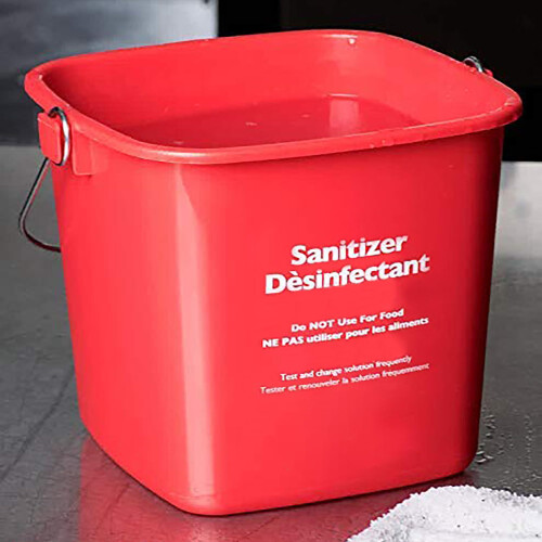 Red Sanitizing Buckets 3 Pack for Commercial Use, ColorCoded Cleaning System, Durable and Reusable 2