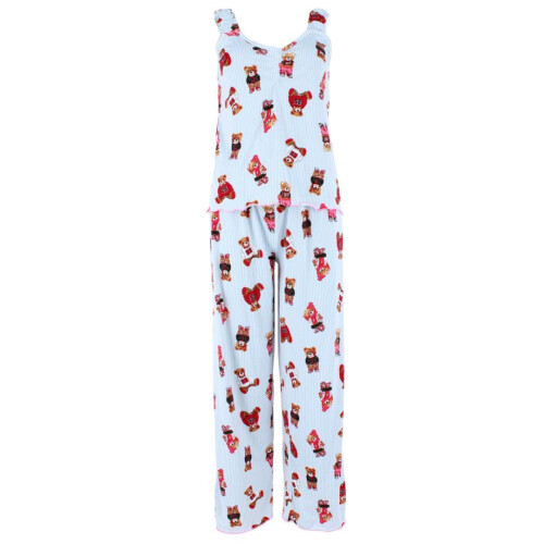 un-bearably cute Ladies Ruffle Tank Teddy Bear Pyjama Set 1