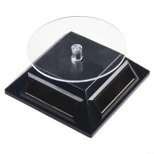 Solar Powered 360 Rotating Display Stand for Jewelry Watches Phones and Accessories Black